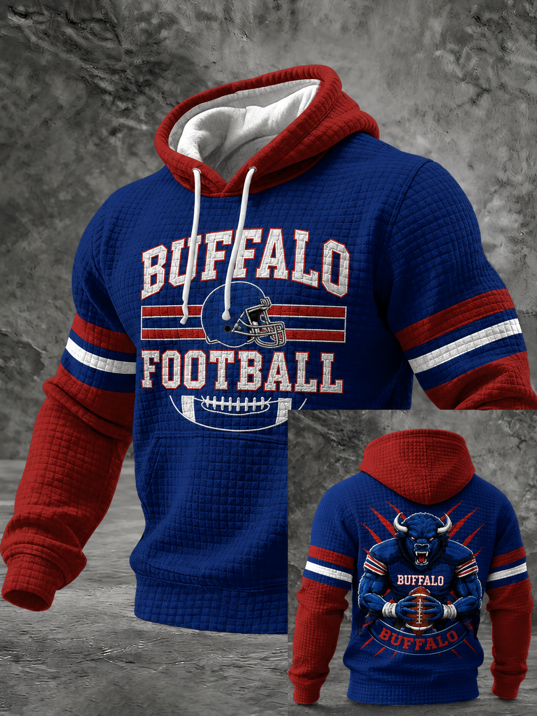 Men's Football Printed Casual Hoodie