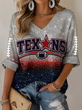 Women'S Football Print Waffle Top