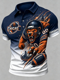 Men's Football Printed Short Sleeved Polo Shirt