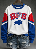 Women'S Football Lover Buffalo Print Sweatshirt