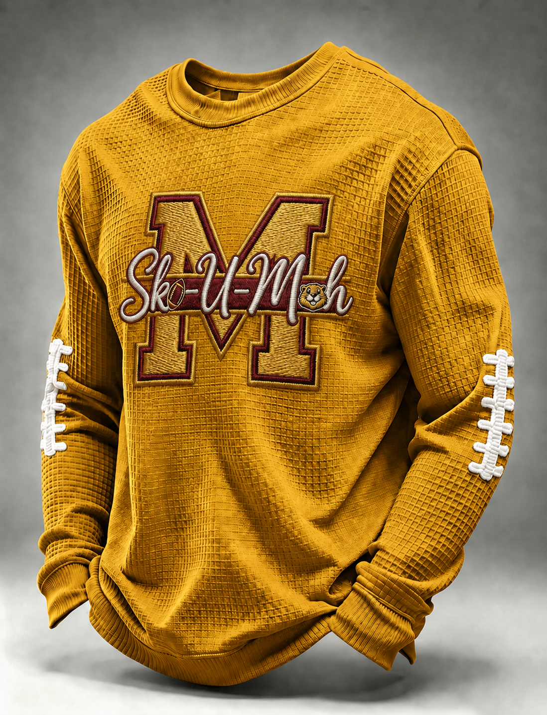 Men'S Football Printed Waffle Sweatshirt