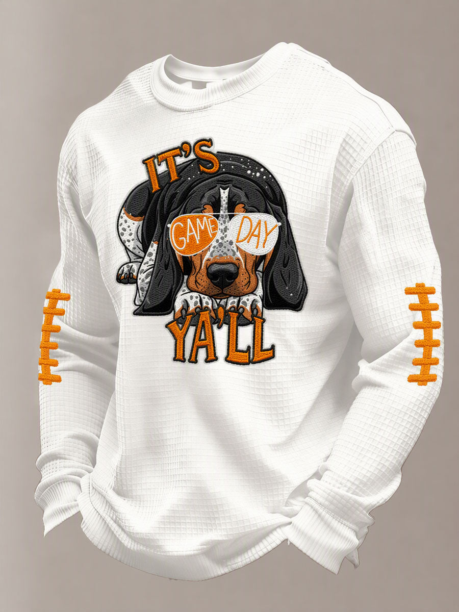 Men'S Football Printed Waffle T-Shirt