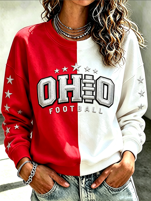 Ladies' Rugby Printed Round Neck T-Shirt