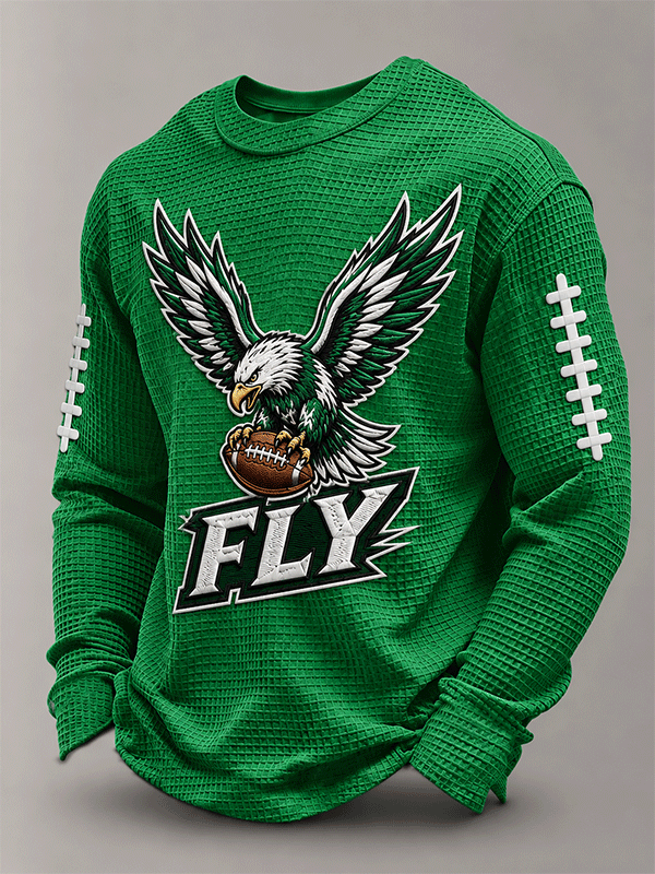 Men's Football Print Long-Sleeved T-Shirt