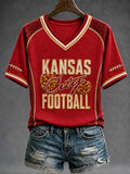 Women's Football Print Casual T-Shirt