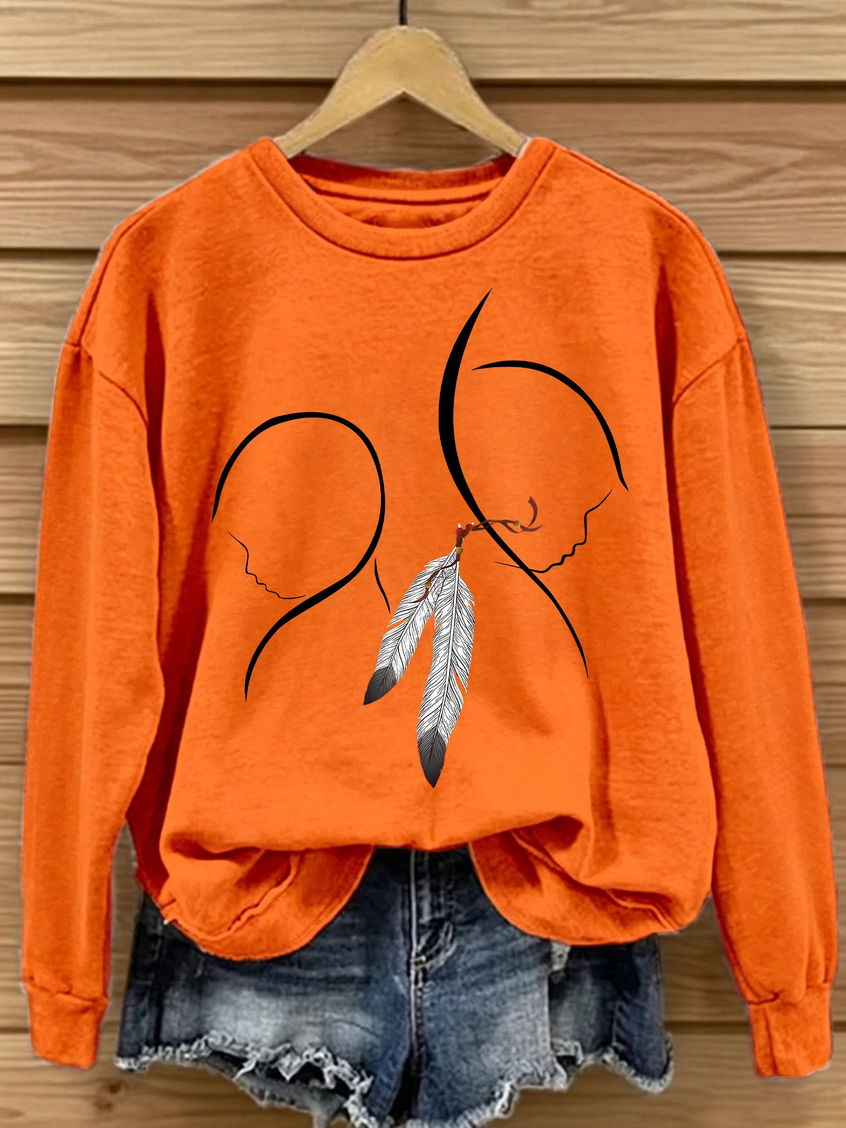 Women's Orange Shirt Day Print Sweatshirt
