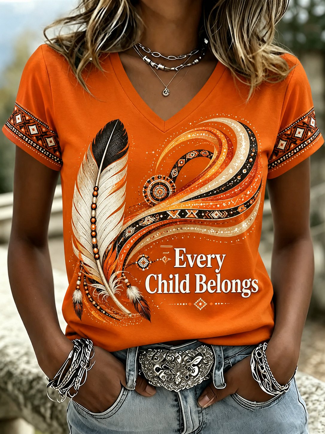 Women's National Day For Truth And Reconciliation Printed Top