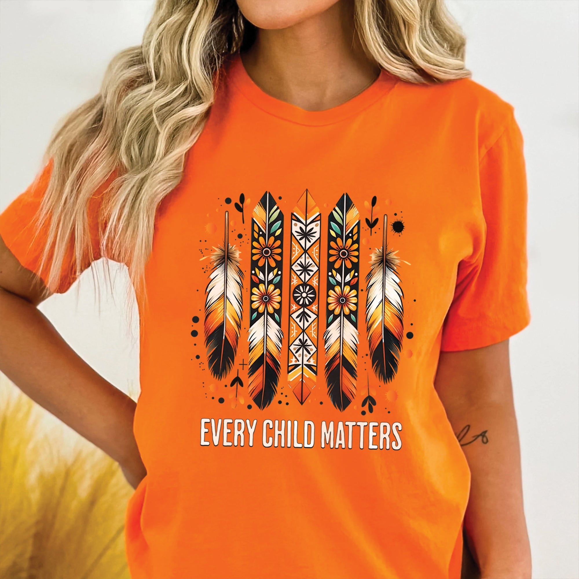 Every Child Matters Orange Native American Feather Unisex T-shirt/Hoodie/Sweatshirt