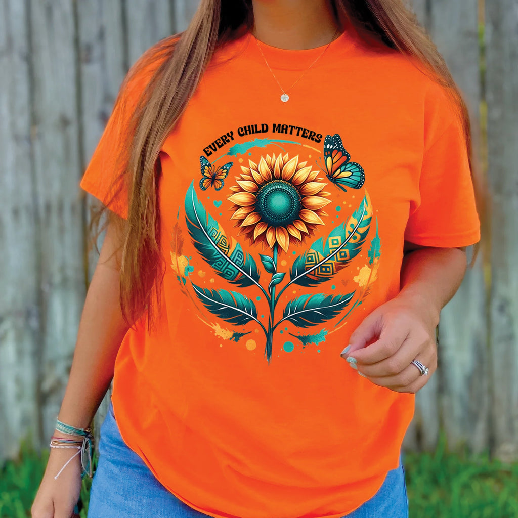 Every Child Matters Sunflower Orange Native American Unisex T-shirt/Hoodie/Sweatshirt