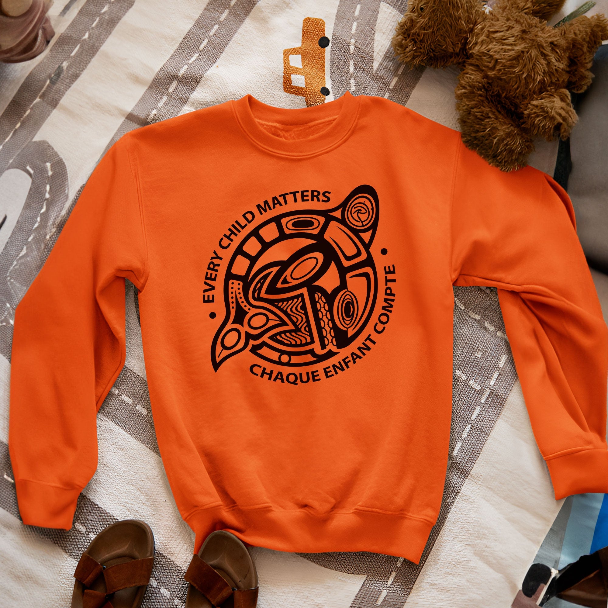 Every Child Matters Chaque Enfant Compte – Indigenous Turtle Orange Shirt Day Unisex T-shirt/Hoodie/Sweatshirt