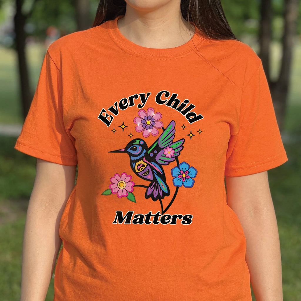 Every Child Matters Hummingbird Orange Native American Unisex T-shirt/Hoodie/Sweatshirt