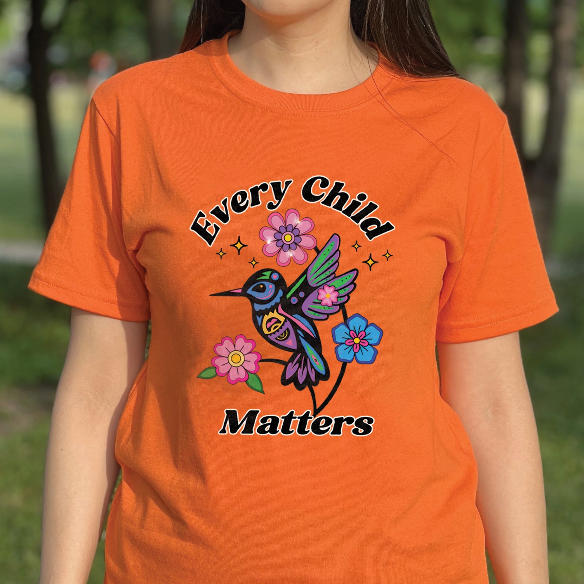 Every Child Matters Hummingbird Orange Native American Unisex T-shirt/Hoodie/Sweatshirt