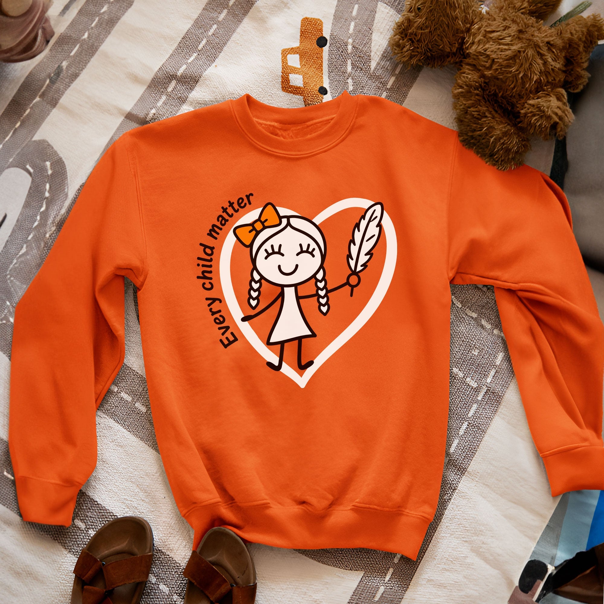 Every Child Matters Orange Shirt Day – Indigenous Child & Feather Awareness Unisex T-shirt/Hoodie/Sweatshirt