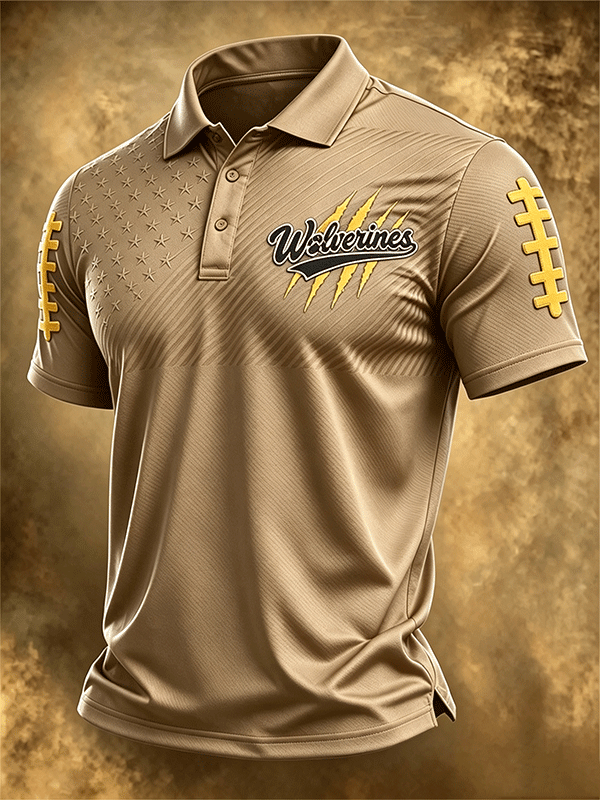 Men's Football Sports Casual Polo Shirt