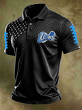 Men'S Football Print Polo T-Shirt