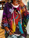 Women's Indigenous Art Print Loose Sweatshirt
