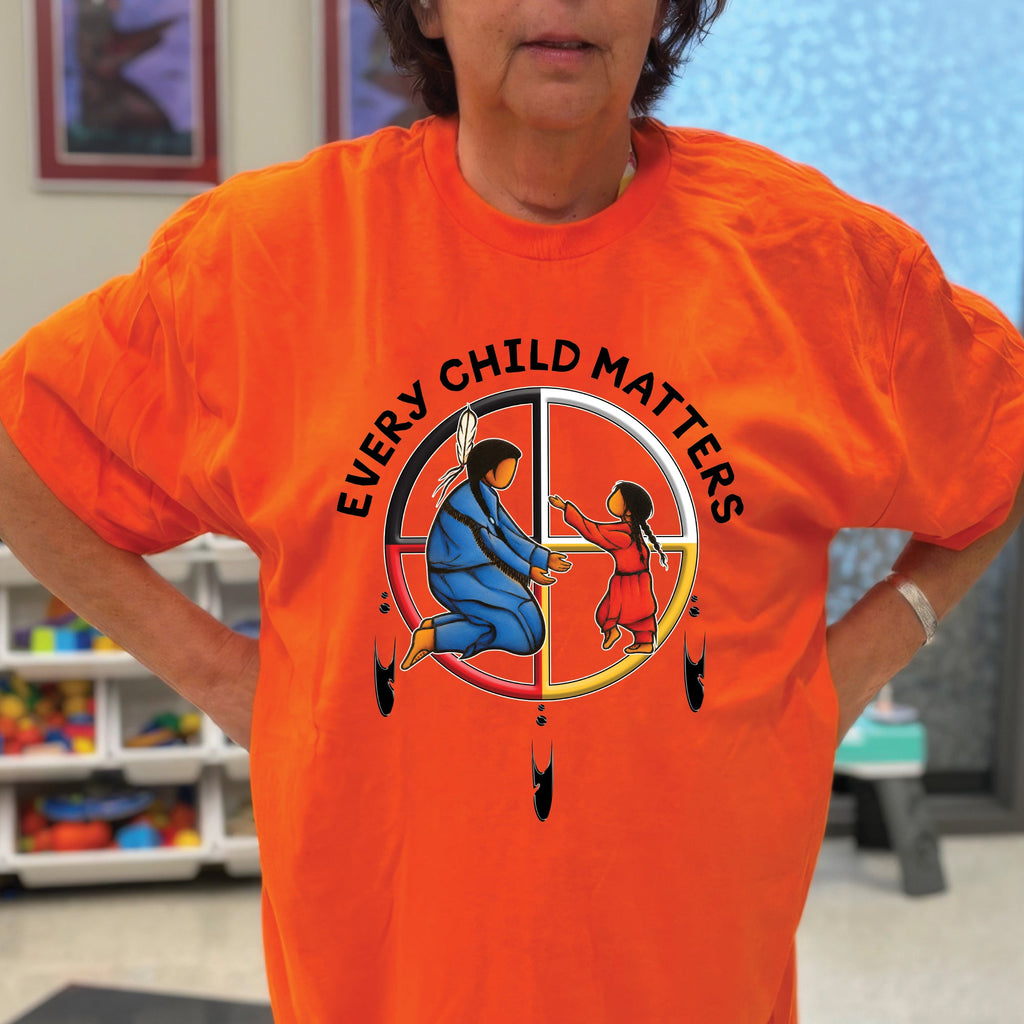 Every Child Matters Orange Shirt Day – Native Inspired Mother & Child Indigenous Awareness Unisex T-shirt/Hoodie/Sweatshirt