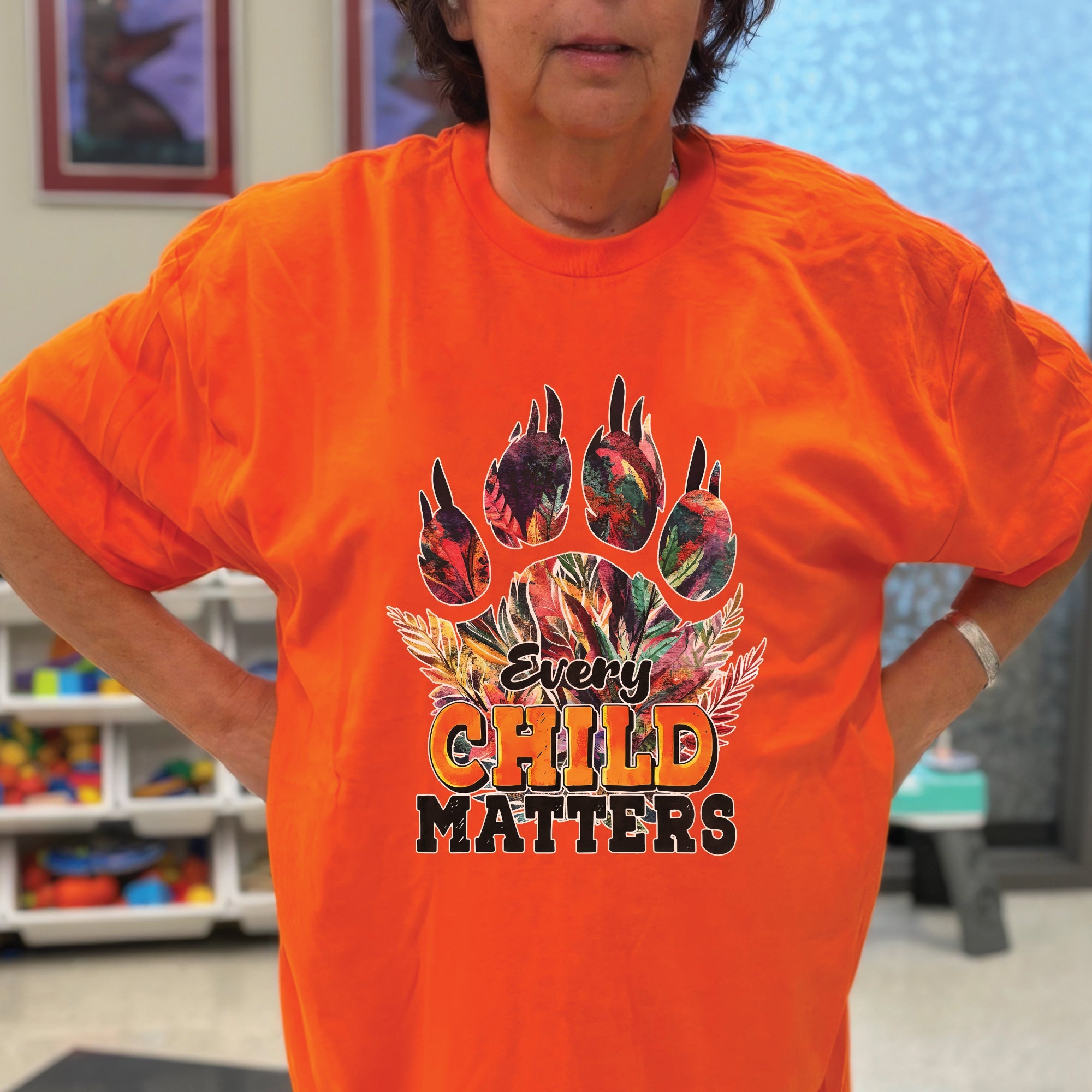 Every Child Matters Feathered Paw Print Orange Native American Unisex T-shirt/Hoodie/Sweatshirt