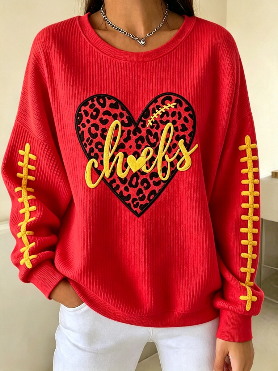 Women's Football Printed Print Casual Texture Sportswear