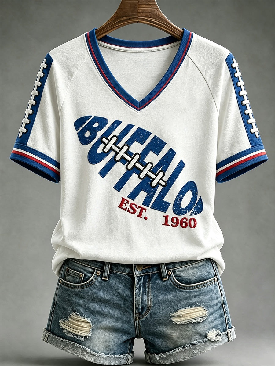 Women's Football Print Casual T-Shirt