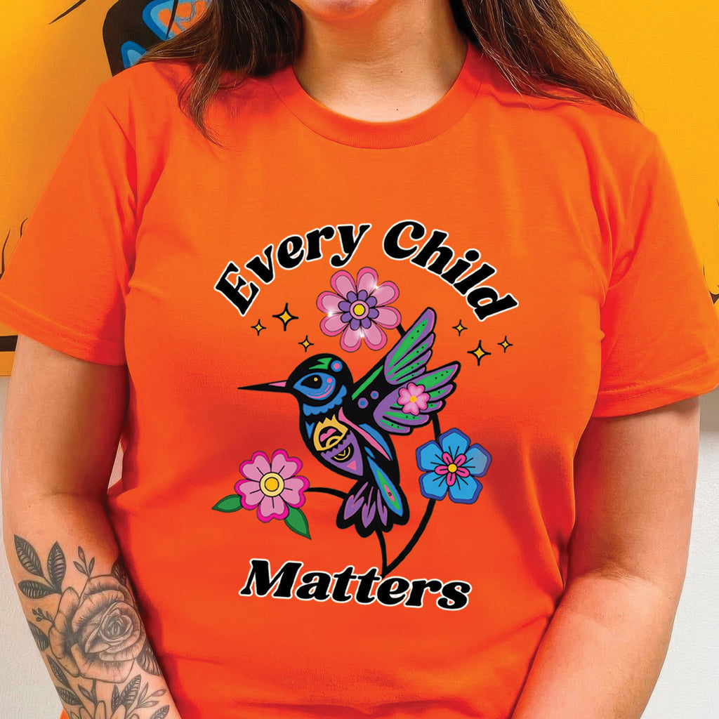 Every Child Matters Hummingbird Orange Native American Unisex T-shirt/Hoodie/Sweatshirt