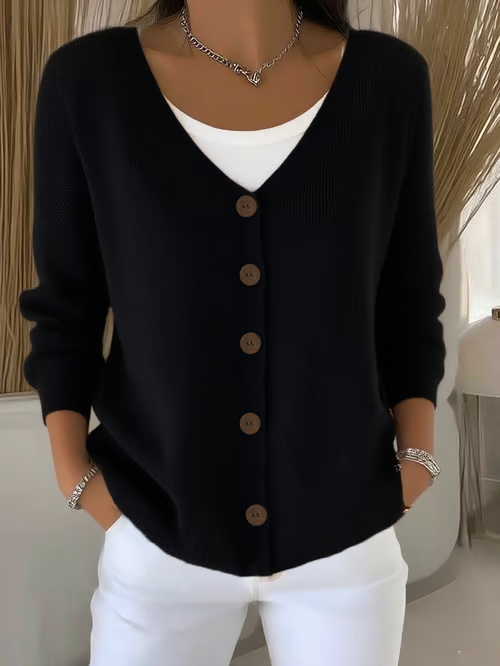 Women'S Solid Color Knitted Cardigan