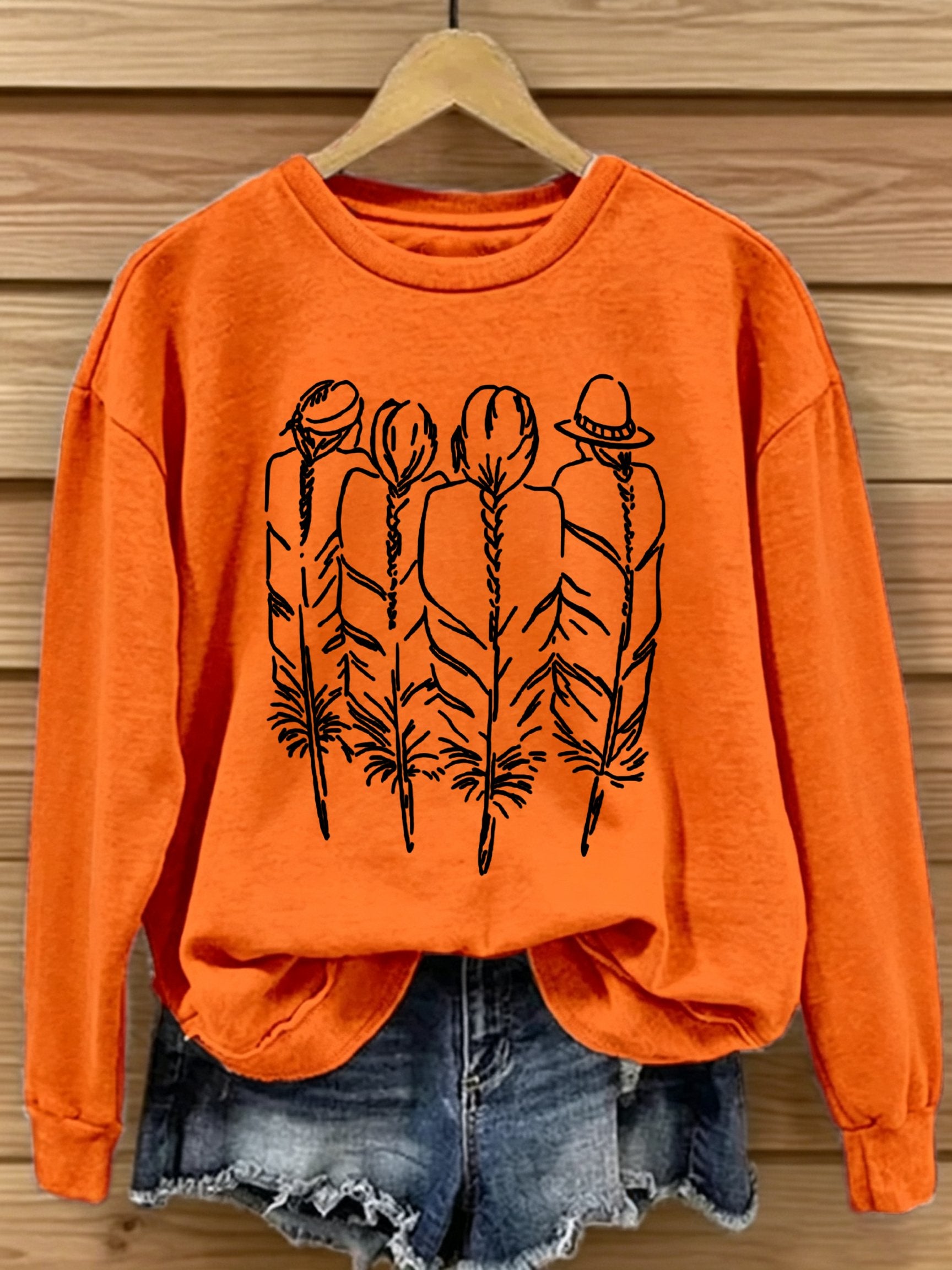 Women's Orange Shirt Day Print Sweatshirt