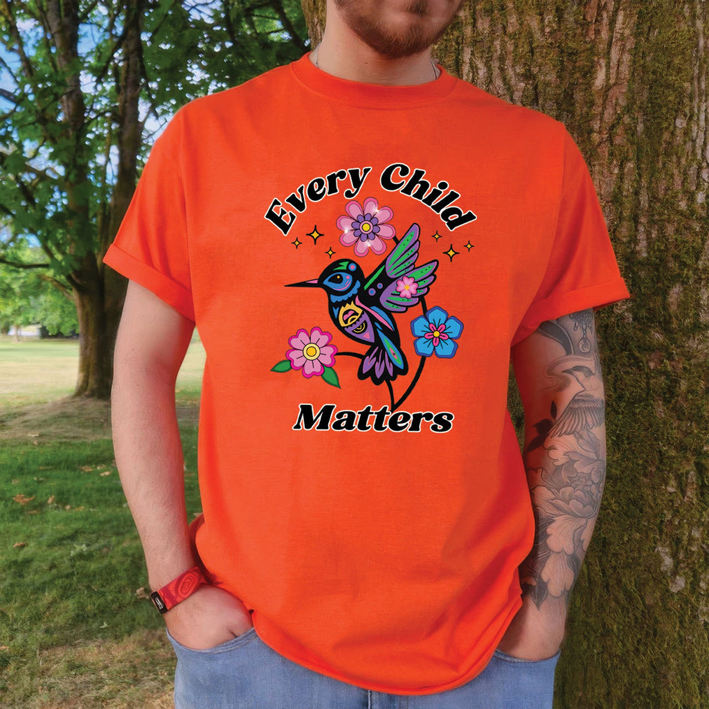 Every Child Matters Hummingbird Orange Native American Unisex T-shirt/Hoodie/Sweatshirt