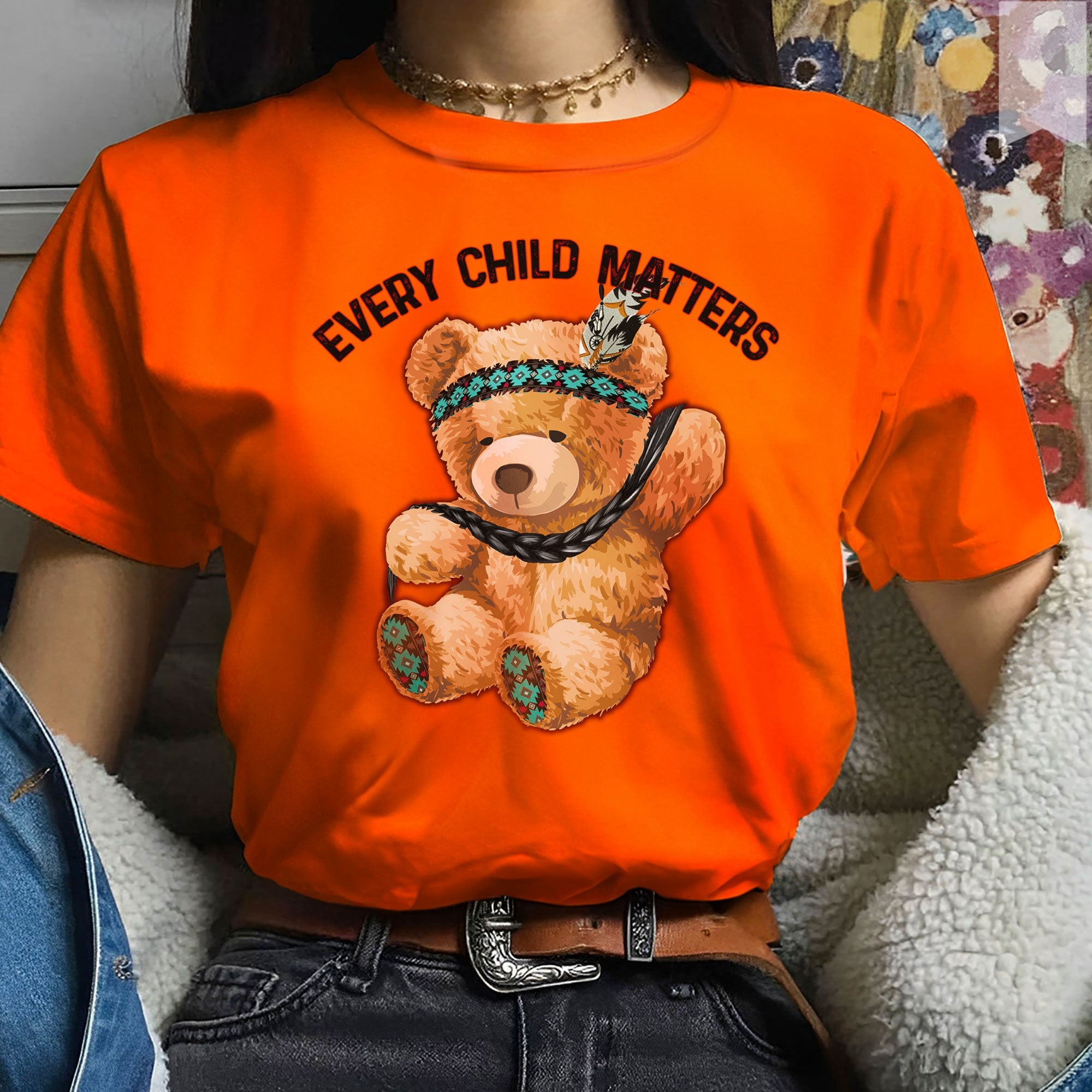 Every Child Matters Baby Bear Native American Unisex T-shirt/Hoodie/Sweatshirt