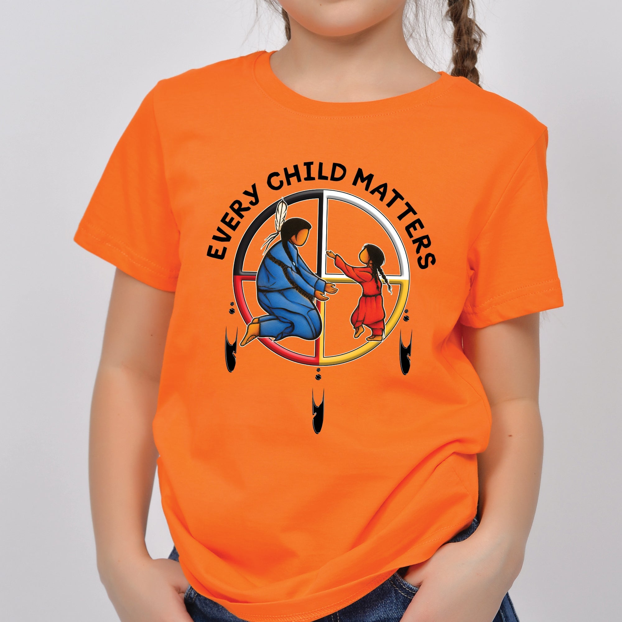 Every Child Matters Orange Shirt Day – Native Inspired Mother & Child Indigenous Awareness Unisex T-shirt/Hoodie/Sweatshirt