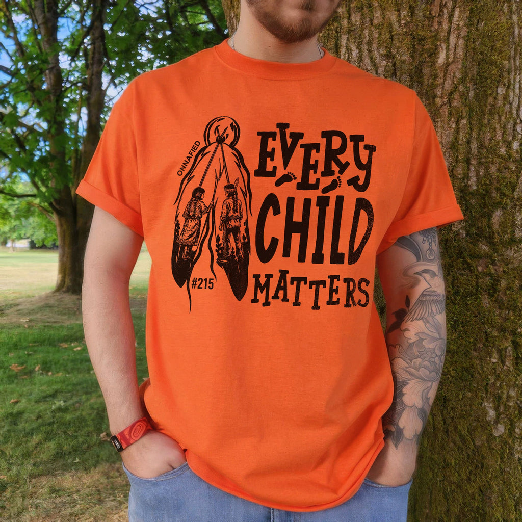 Every Child Matters Orange Shirt – #215 Native Children Never Forgotten Unisex T-shirt/Hoodie/Sweatshirt