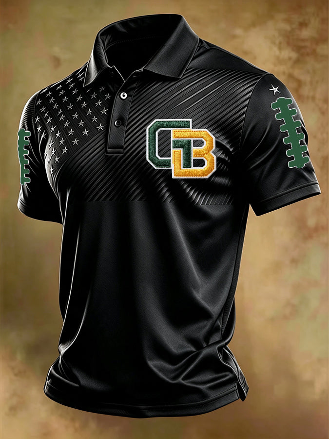 Men'S Football Printed Polo Shirt