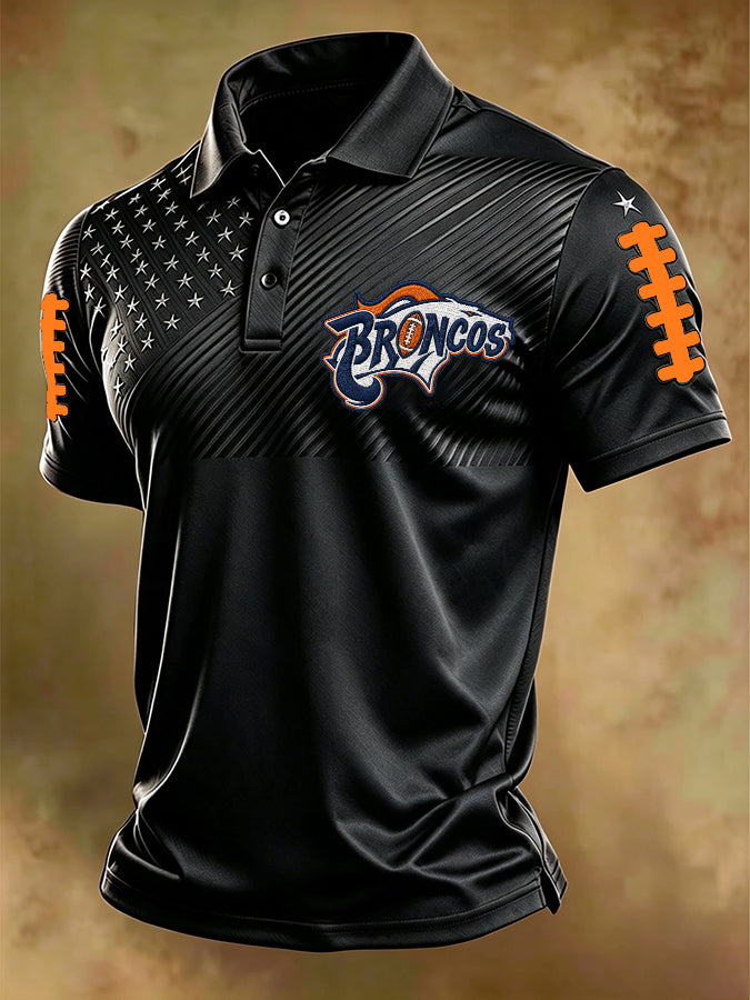 Men's Football Print Casual Printed T-shirt