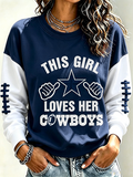 Women's Game Day Football Graphic Casual Sweatshirt