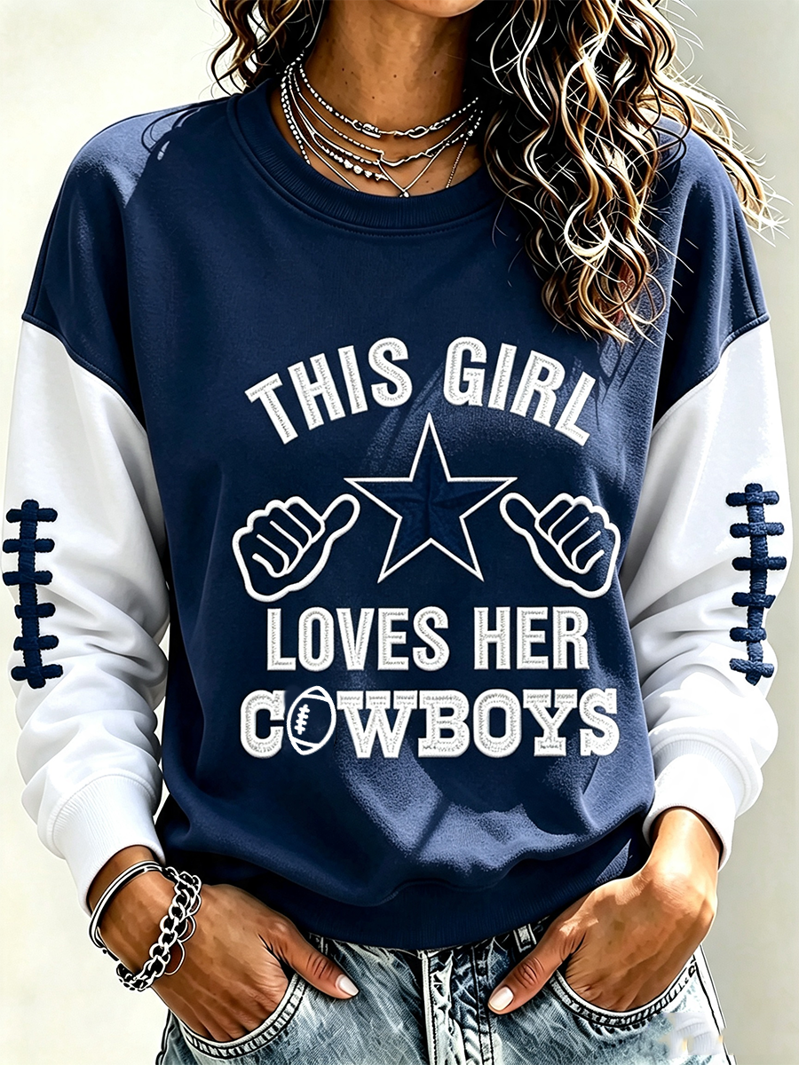 Women's Game Day Football Graphic Casual Sweatshirt