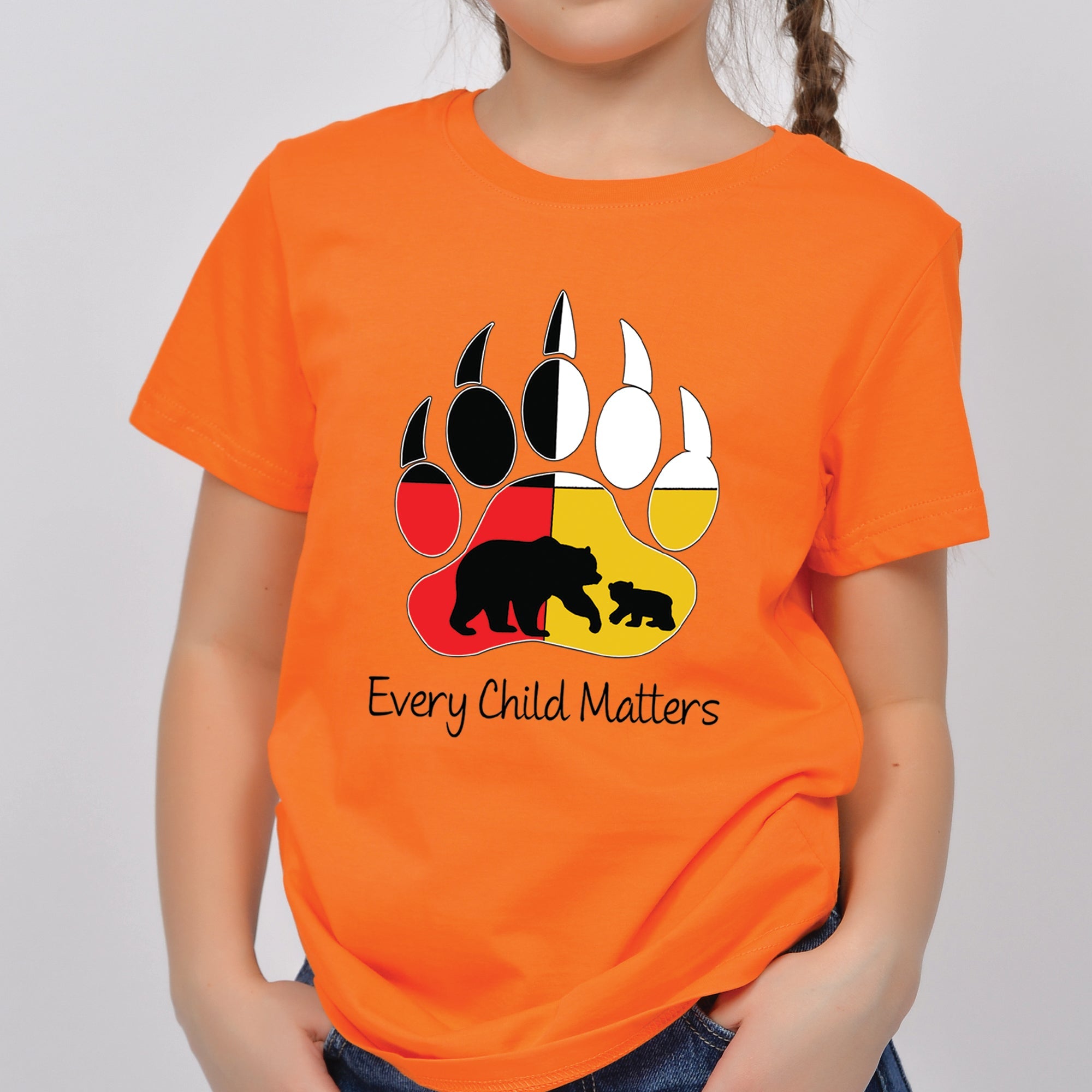 Every Child Matters Guardian Spirit Bear Paw Orange Shirt Day Native American Unisex T-shirt/Hoodie/Sweatshirt