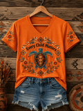 ❤️Buy 3 Get 20% Off❤️Women's  Retro  Orange Shirt Day Print T-shirt