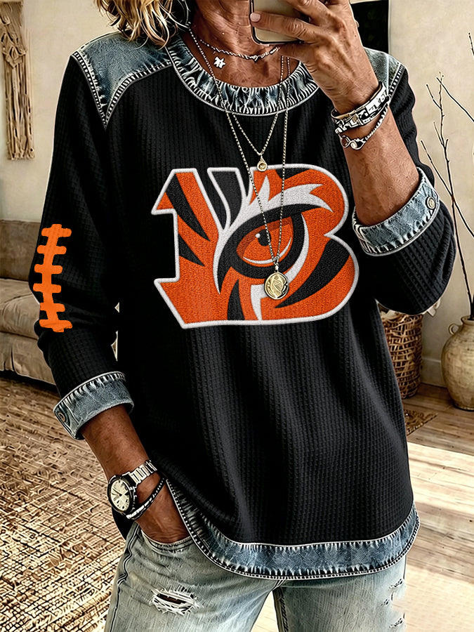 Women'S Football Printed Casual Long Sleeve Top