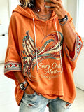 Women's  Retro  Orange Shirt Day  Print Top