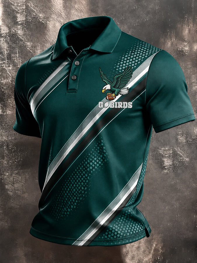 Men'S Football Printed Polo Shirt