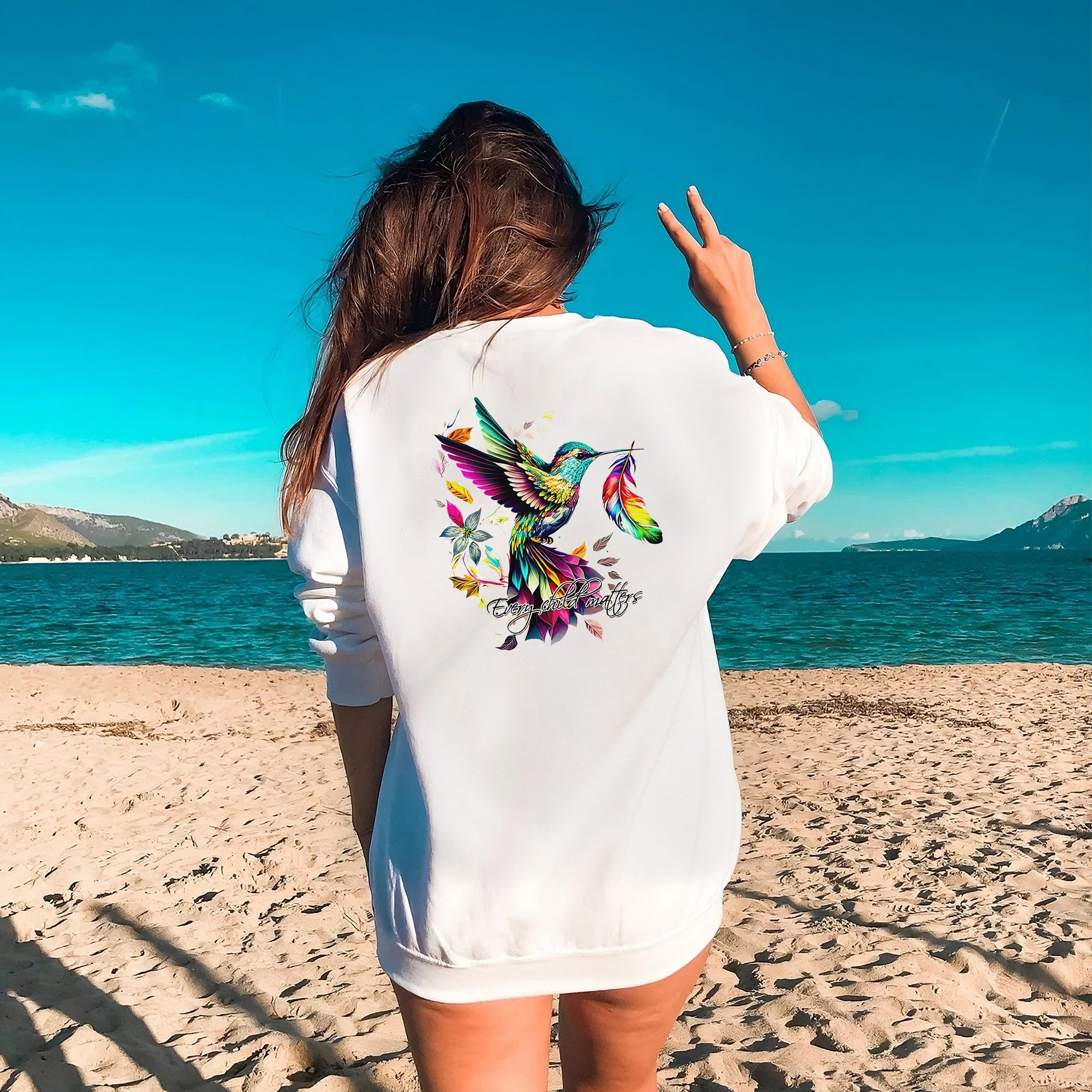 Every Child Matters Hummingbird Unisex Back T-shirt/Hoodie/Sweatshirt