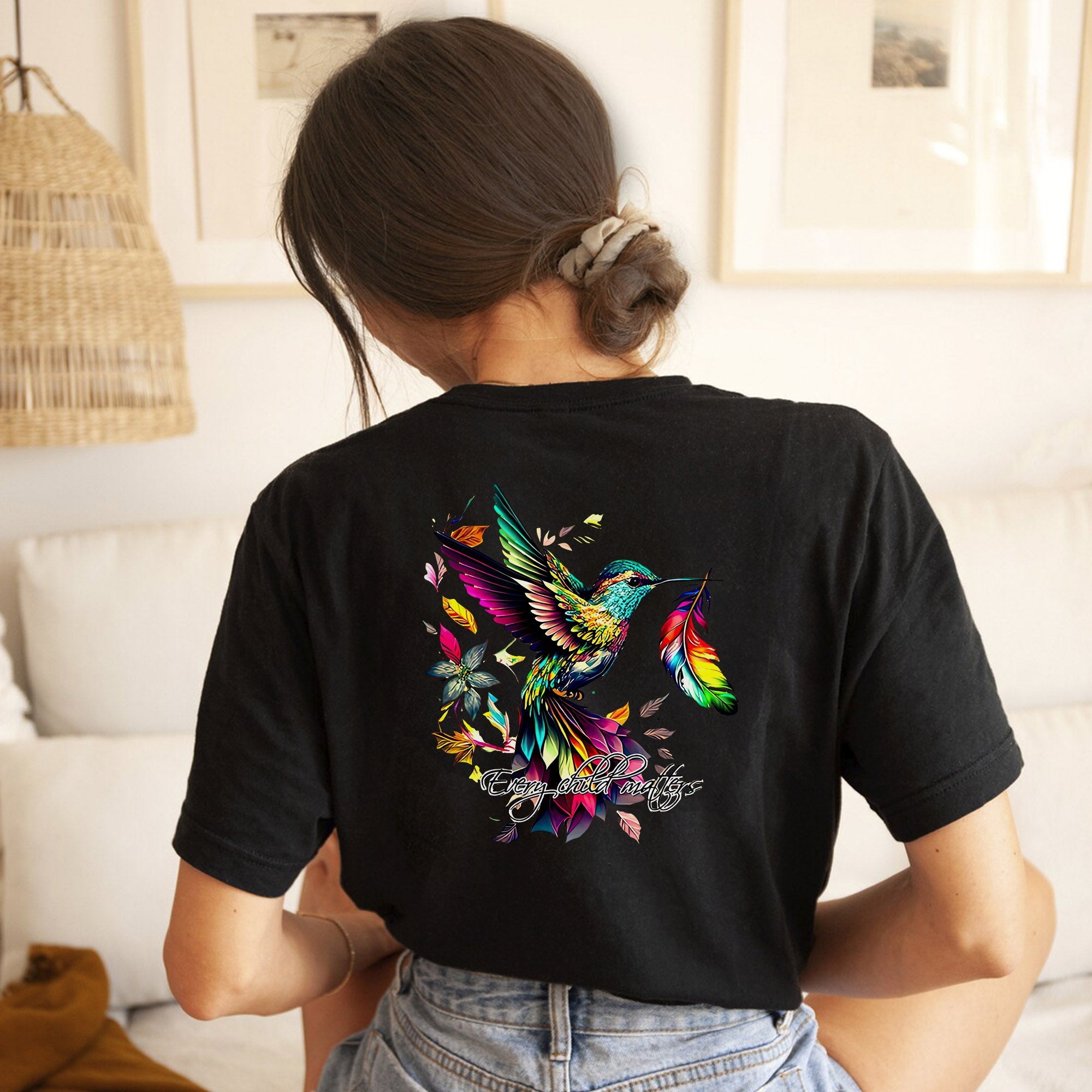 Every Child Matters Hummingbird Unisex Back T-shirt/Hoodie/Sweatshirt