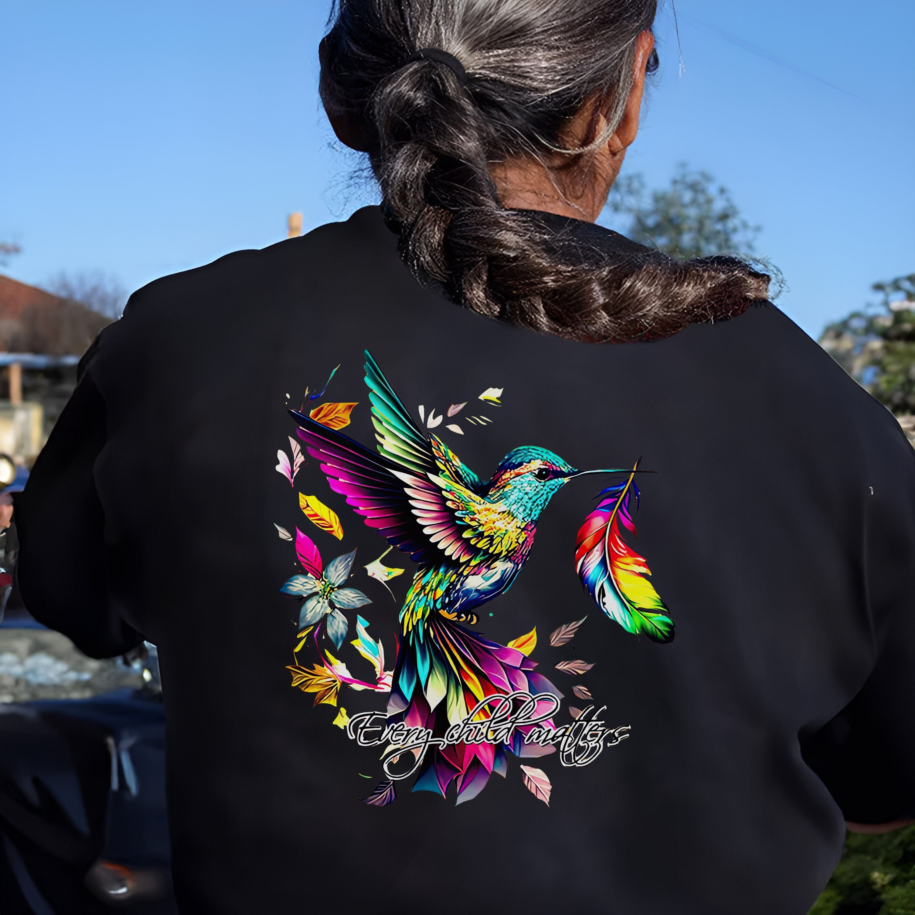 Every Child Matters Hummingbird Unisex Back T-shirt/Hoodie/Sweatshirt