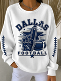 Women'S Football Print Casual Sweatshirt