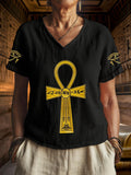 Women's Egyptian Civilization V-Neck Tops