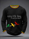 Men's Every Little Thing Is Gonna Be Alright Print Waffle Long-Sleeve T-Shirt