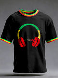 Men's Reggae Printed Vintage Fashion Loose Short Sleeve T-Shirt