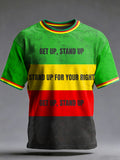 Men's Reggae Printed Vintage Fashion Loose Short Sleeve T-Shirt