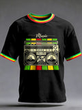 Men's Reggae Printed Vintage Fashion Loose Short Sleeve T-Shirt