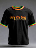 Men's Reggae Printed Vintage Fashion Loose Short Sleeve T-Shirt